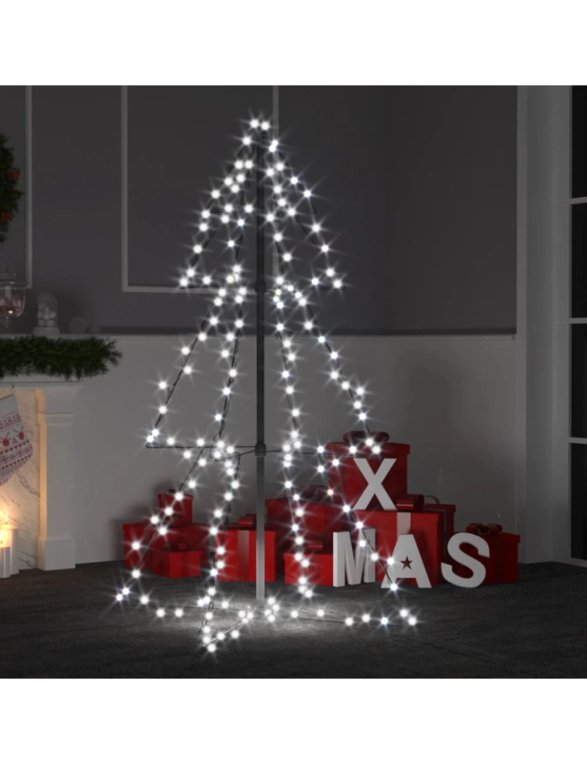 imagem de vidaXL Árvore de Natal em cone 160 LEDs 78x120 cm interior e exterior1