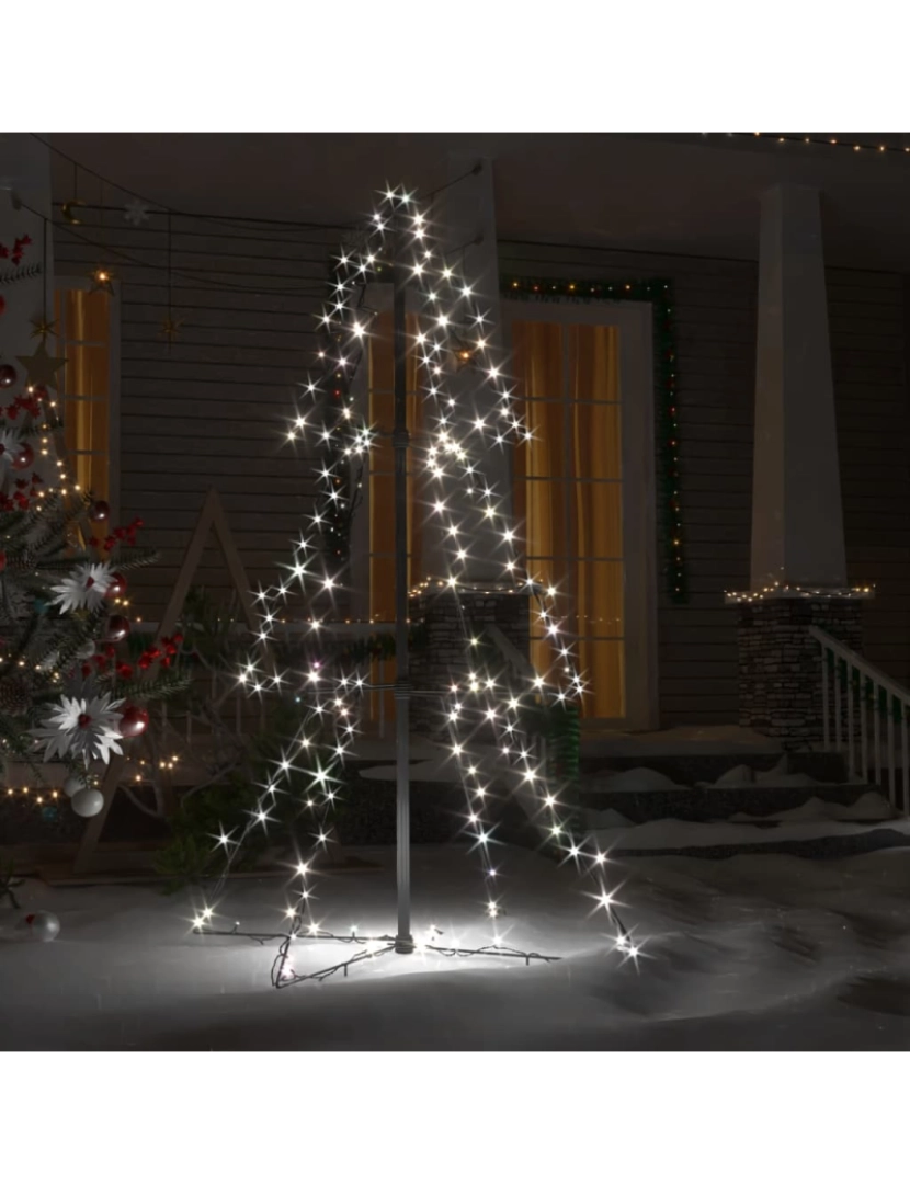 imagem de vidaXL Árvore de Natal em cone 160 LEDs 78x120 cm interior e exterior4