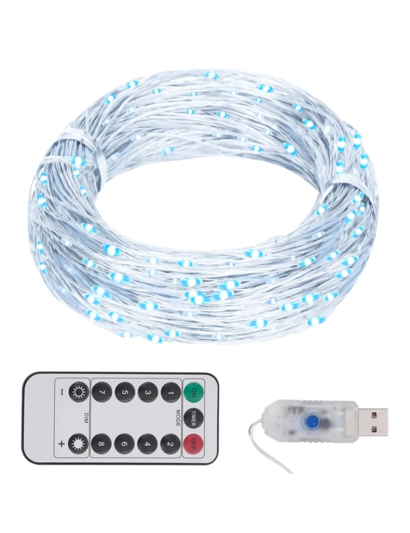 imagem de vidaXL Cordão de luzes com 300 LED 30 m branco frio1