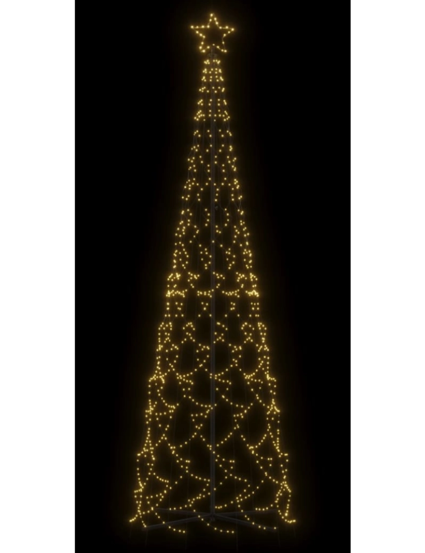 imagem de vidaXL Árvore de Natal em cone 500 luzes LED 100x300 cm branco quente5