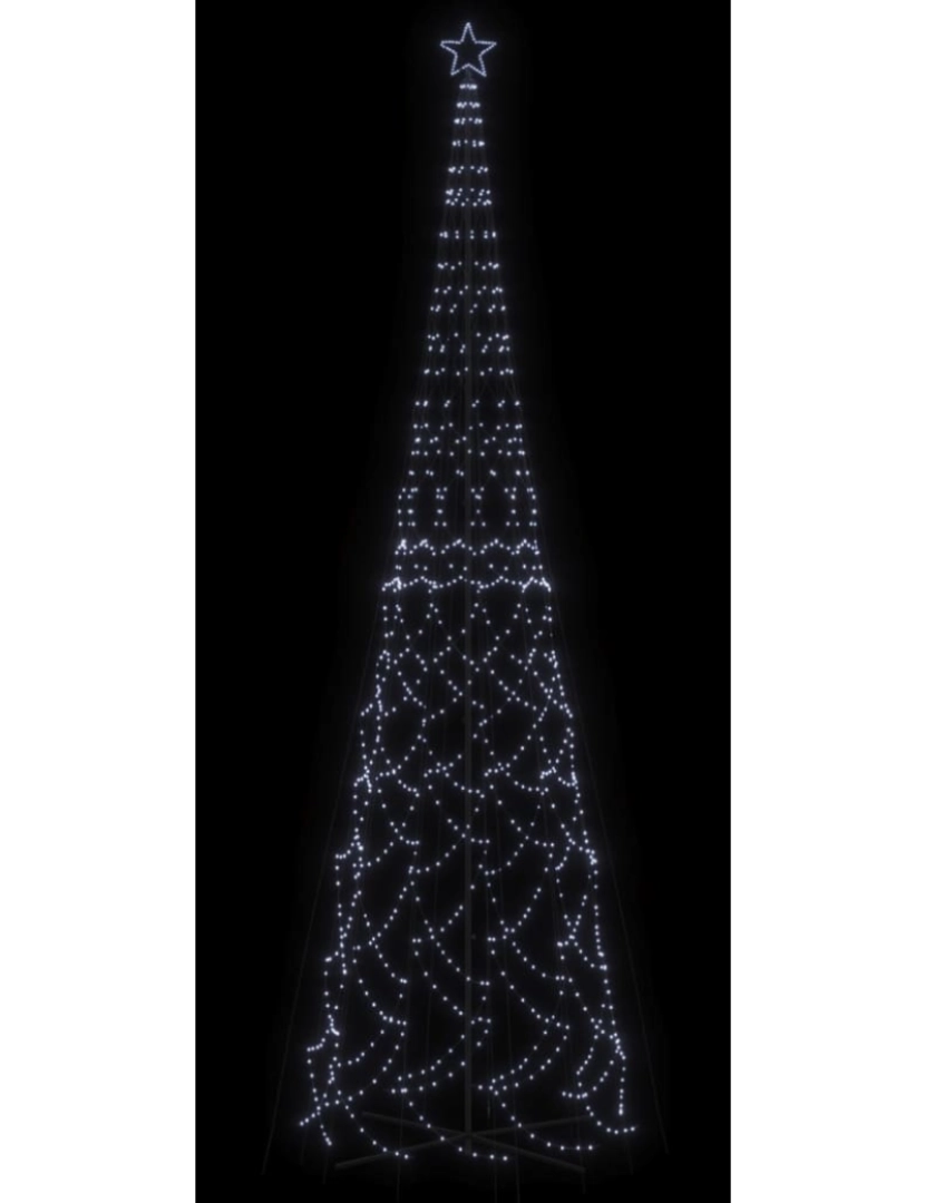 imagem de vidaXL Árvore de Natal em cone 3000 luzes LED 230x800 cm branco frio5