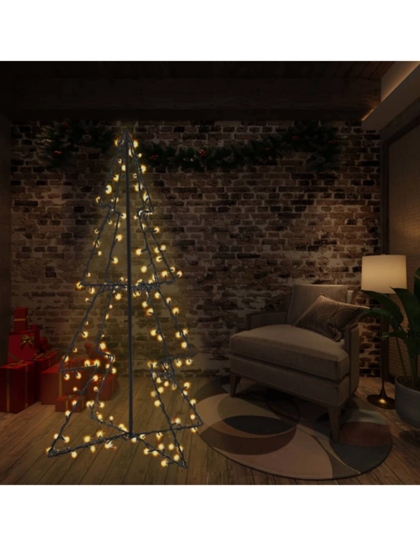 imagem de vidaXL Árvore de Natal em cone 240 LEDs 115x150 cm interior e exterior1