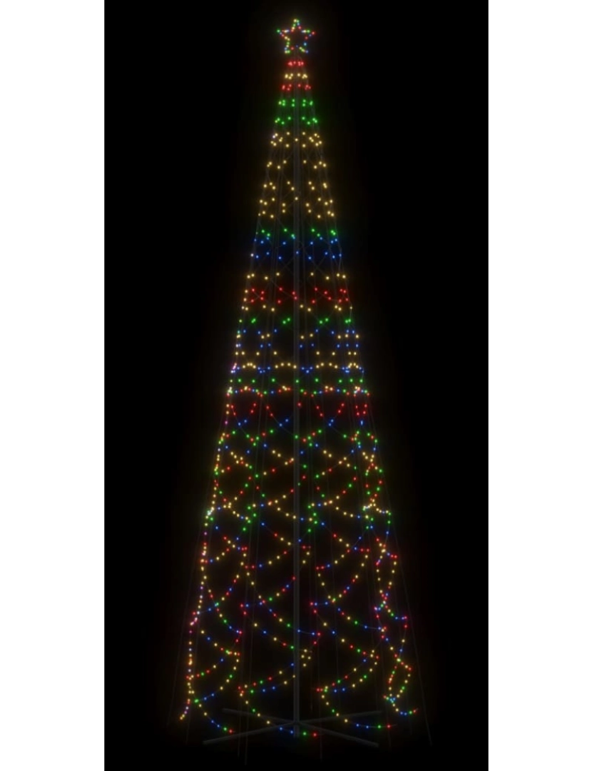 imagem de vidaXL Árvore de Natal em cone 1400 luzes LED 160x500 cm colorido5