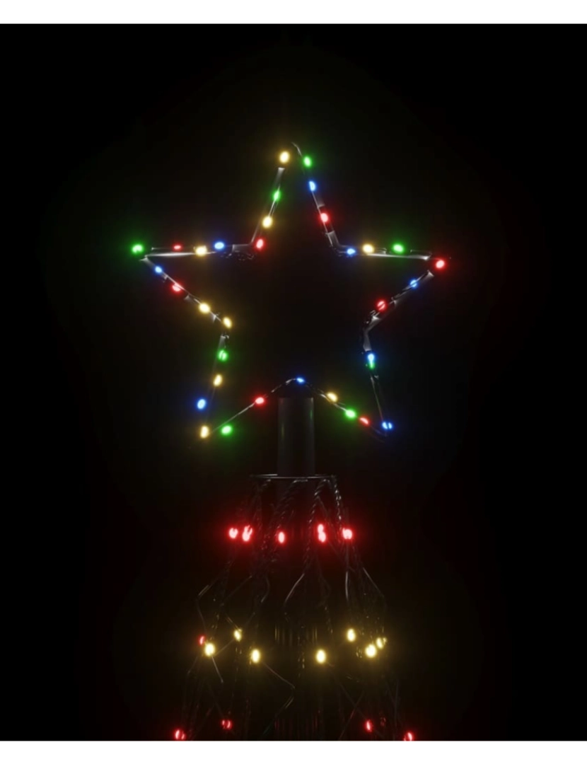 imagem de vidaXL Árvore de Natal em cone 1400 luzes LED 160x500 cm colorido6