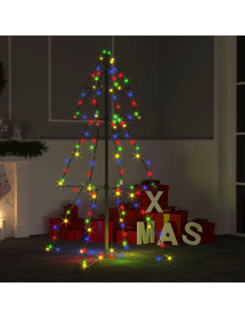 imagem de vidaXL Árvore de Natal em cone 160 LEDs 78x120 cm interior e exterior1