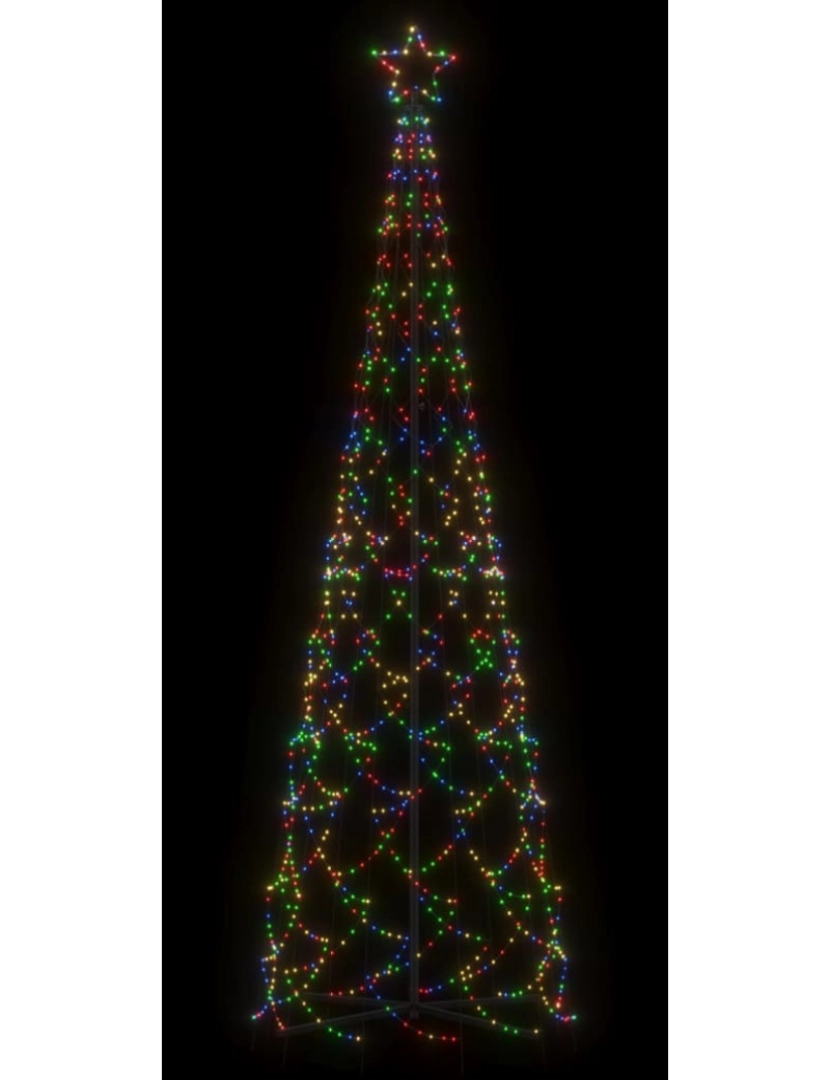 imagem de vidaXL Árvore de Natal em cone 500 luzes LED 100x300 cm colorido5