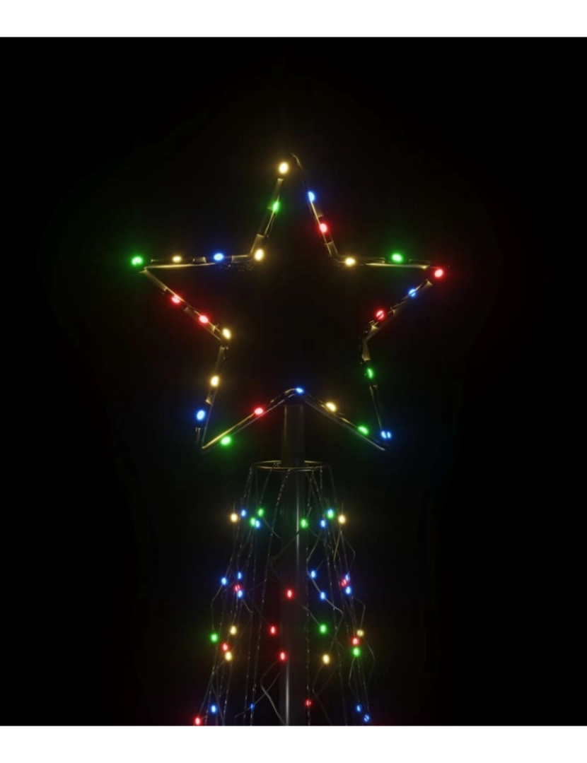 imagem de vidaXL Árvore de Natal em cone 500 luzes LED 100x300 cm colorido6