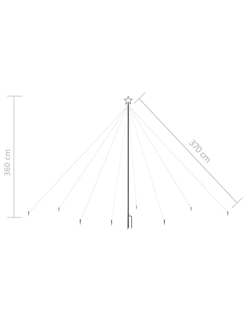 imagem de vidaXL Iluminação p/ árvore de Natal int/ext 576 LEDs 3,6 m colorido9