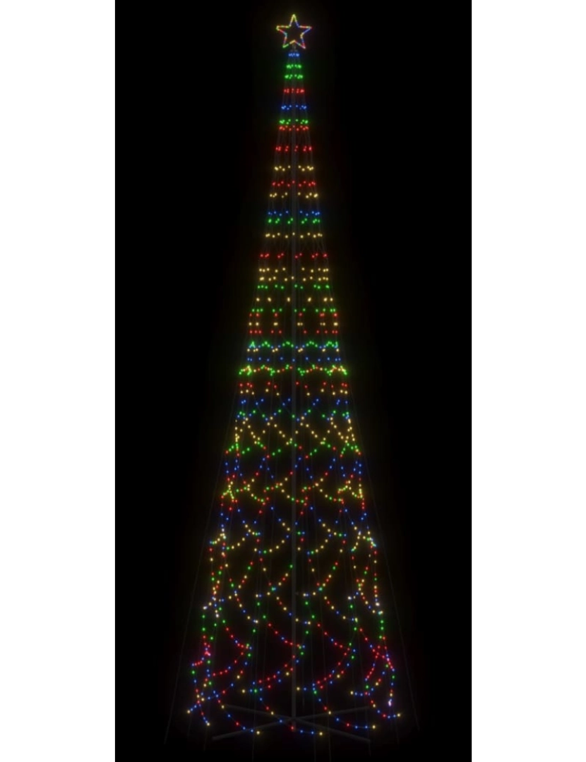 imagem de vidaXL Árvore de Natal em cone 3000 luzes LED 230x800 cm colorido5