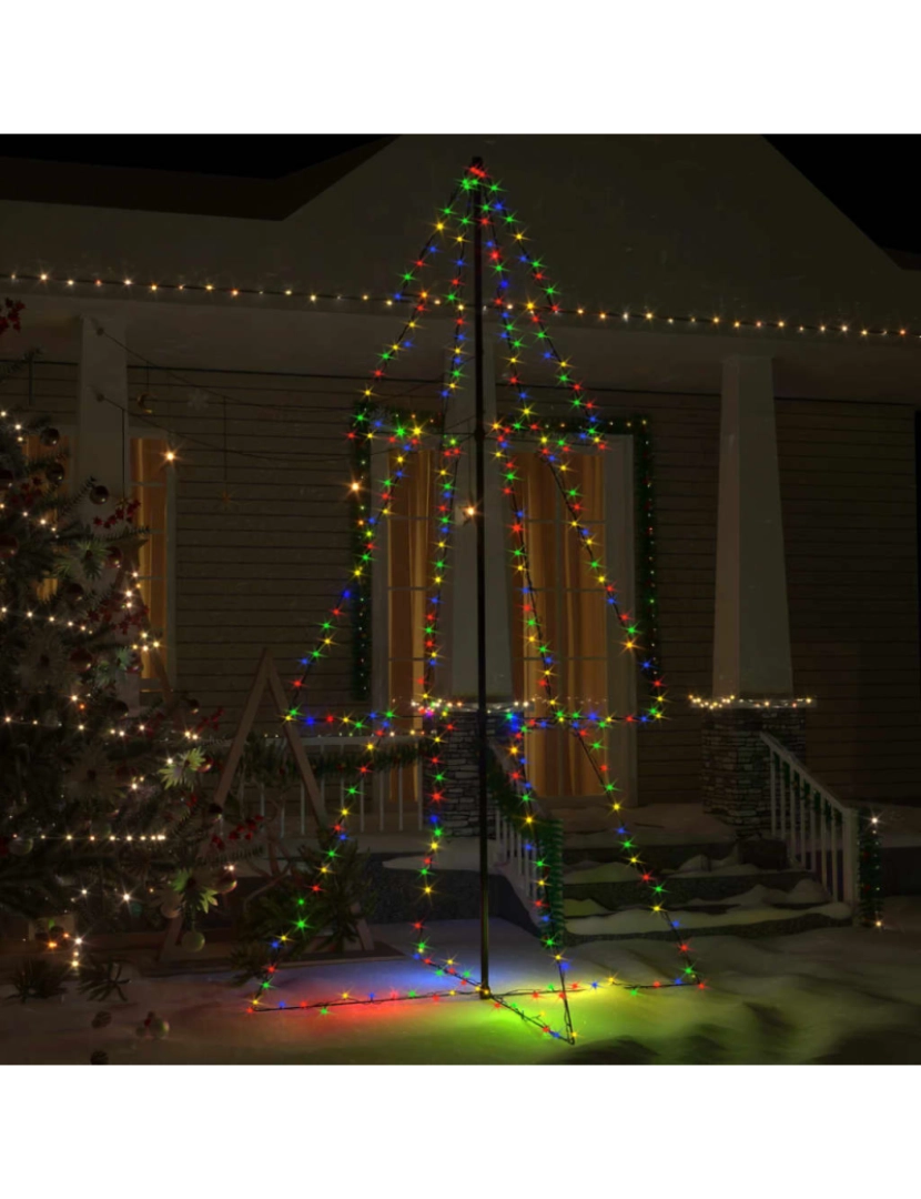 imagem de vidaXL Árvore de Natal em cone 300 LEDs 120x220 cm interior e exterior1