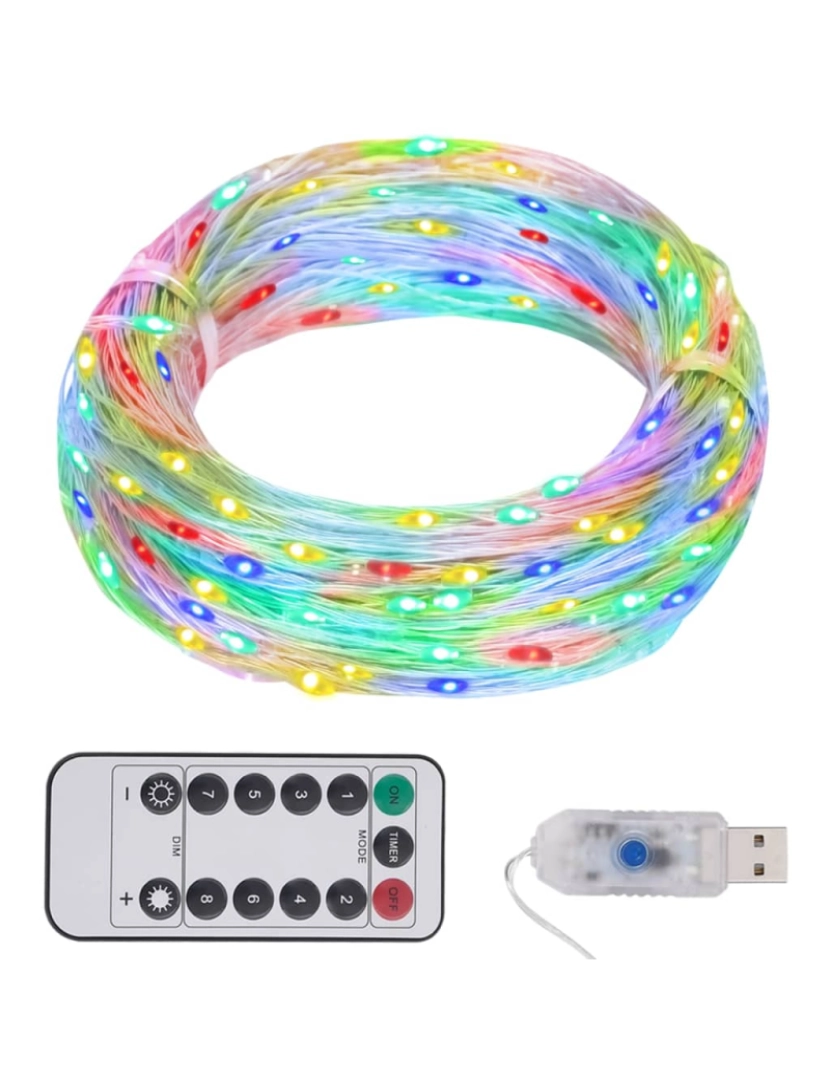 Vidaxl - vidaXL Cordão de luzes com 150 LED 15 m multicor