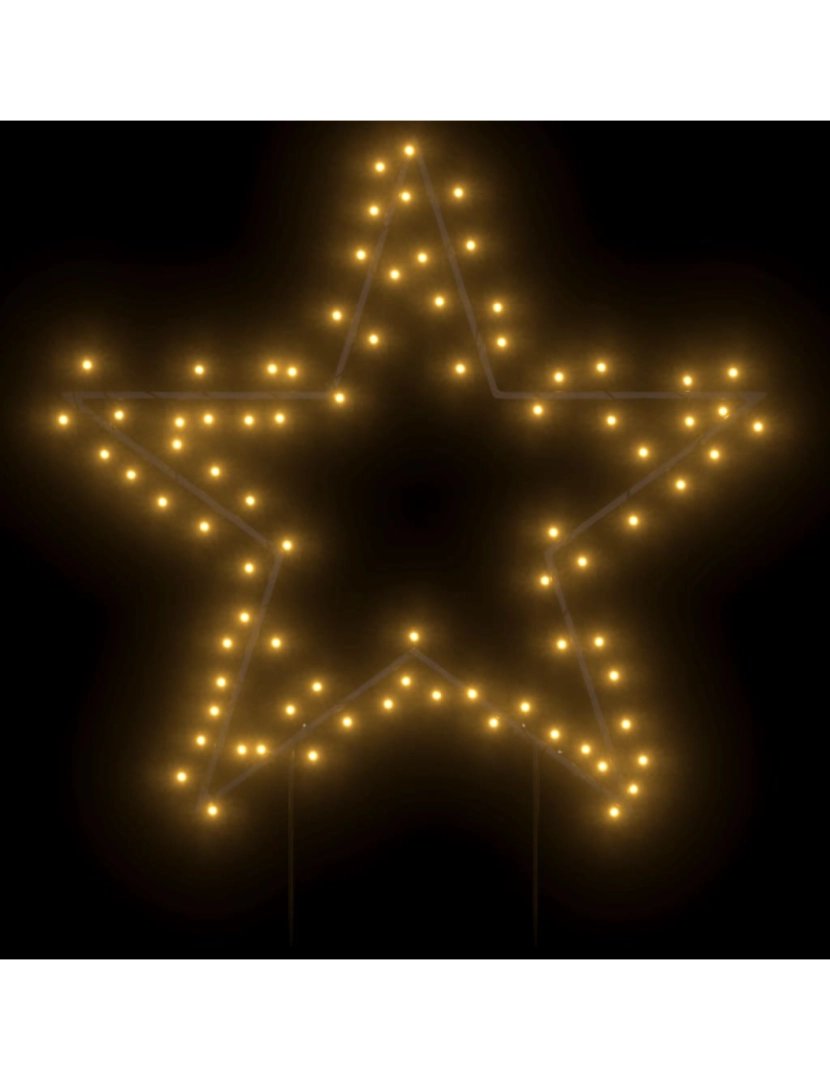 imagem de vidaXL Decoração estrela de Natal c/ luz e estacas 80 luzes LED 60 cm4