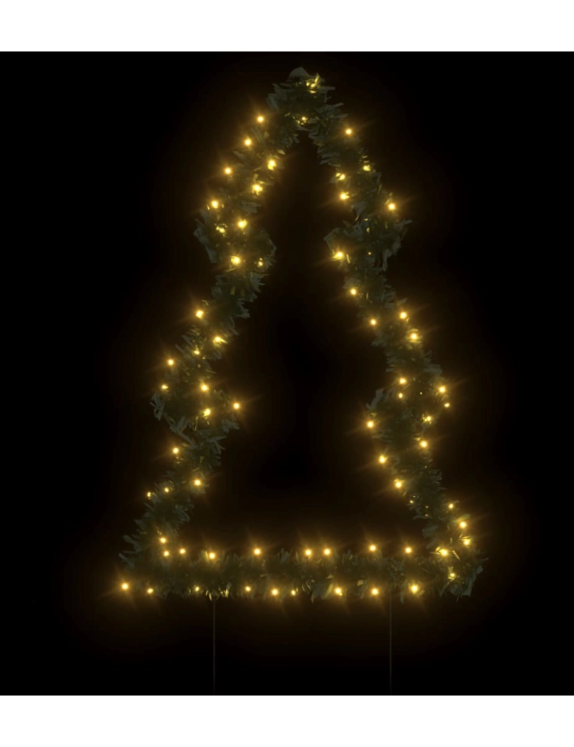 imagem de vidaXL Decoração árvore de Natal c/ luz e estacas 80 luzes LED 60 cm4