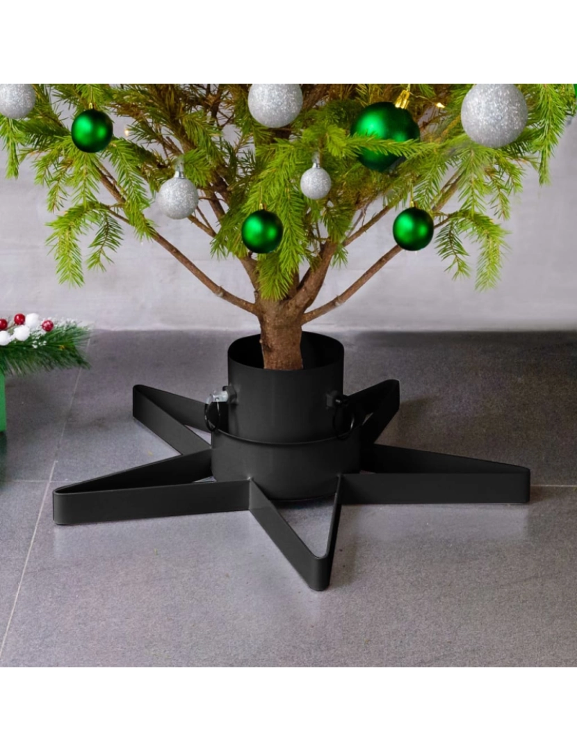 imagem de vidaXL Suporte para árvore de Natal 47x47x13,5 cm preto2