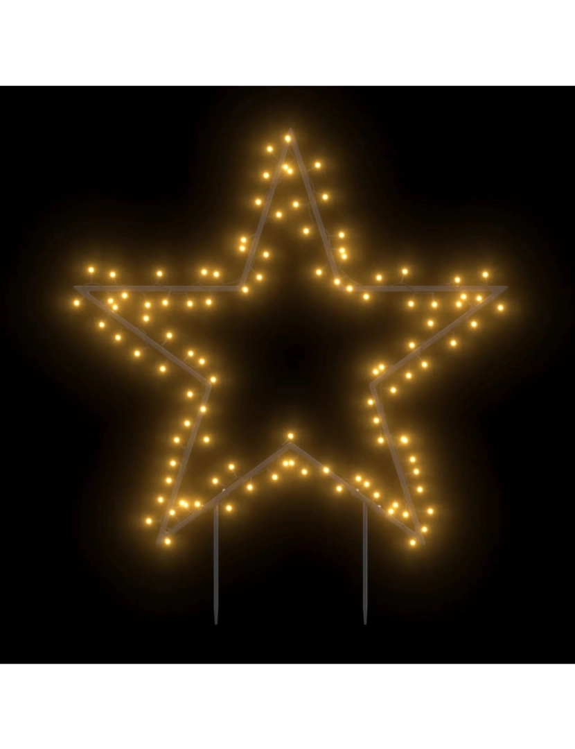 imagem de vidaXL Decoração estrela de Natal c/ luz e estacas 115 luzes LED 85 cm4