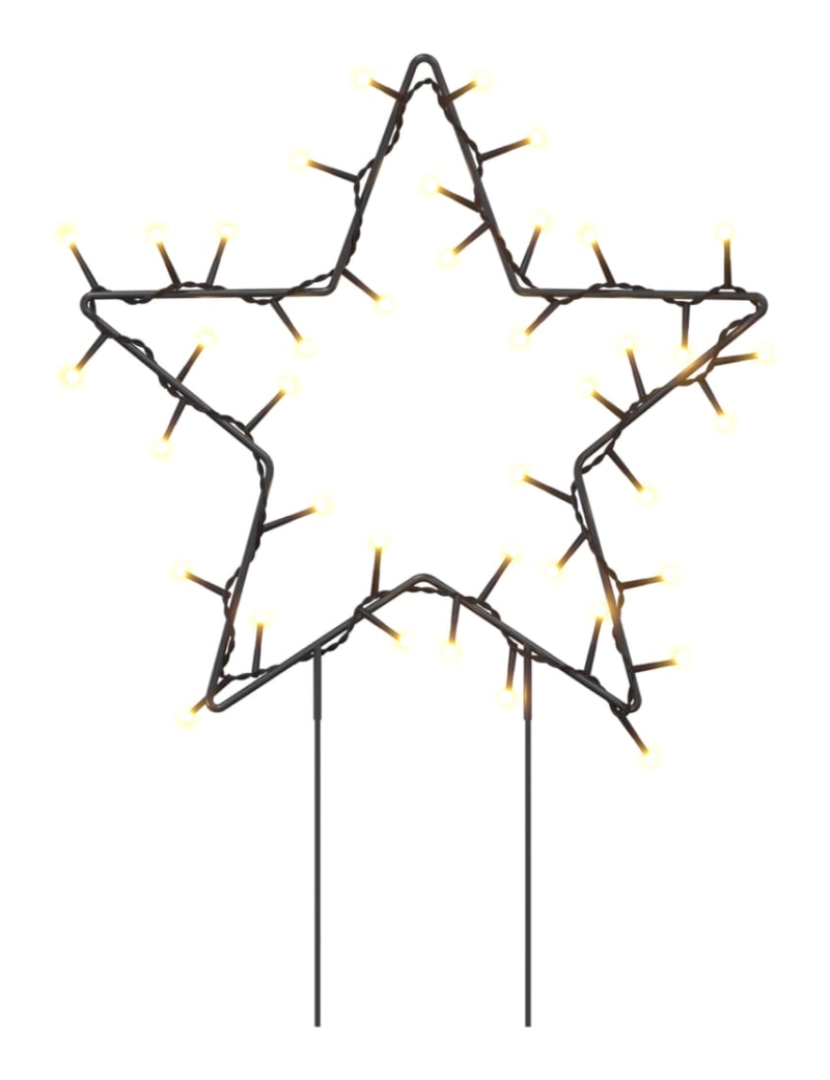 imagem de vidaXL Decoração estrela de Natal c/ luz e estacas 3 pcs 50 LEDs 29 cm5