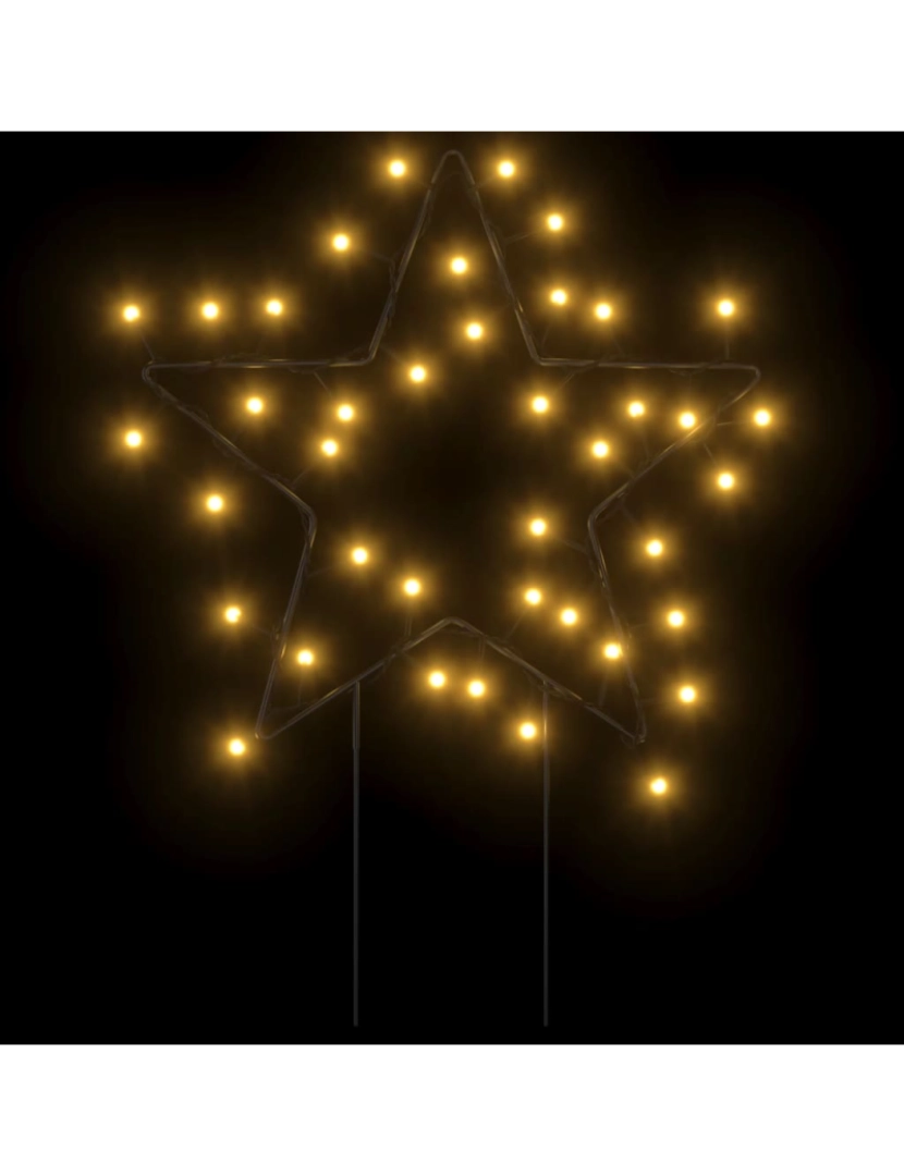 imagem de vidaXL Decoração estrela de Natal c/ luz e estacas 3 pcs 50 LEDs 29 cm6