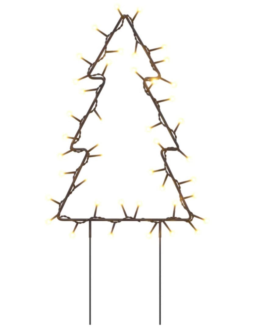 imagem de vidaXL Decoração árvore de Natal c/ luz e estacas 3 pcs 50 LEDs 30 cm5