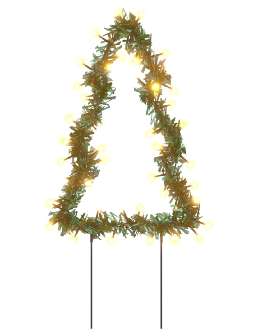 imagem de vidaXL Decoração árvore de Natal c/ luz e estacas 3 pcs 50 LEDs 30 cm5