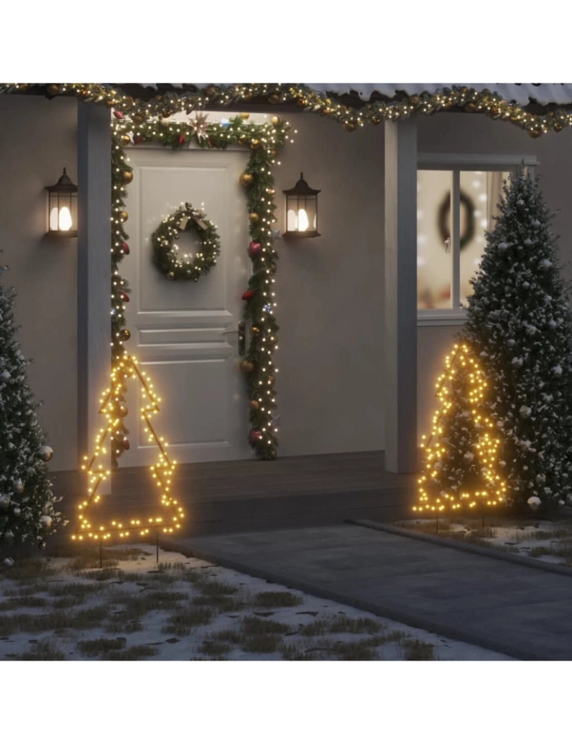 imagem de vidaXL Decoração árvore de Natal c/ luz e estacas 115 luzes LED 90 cm1