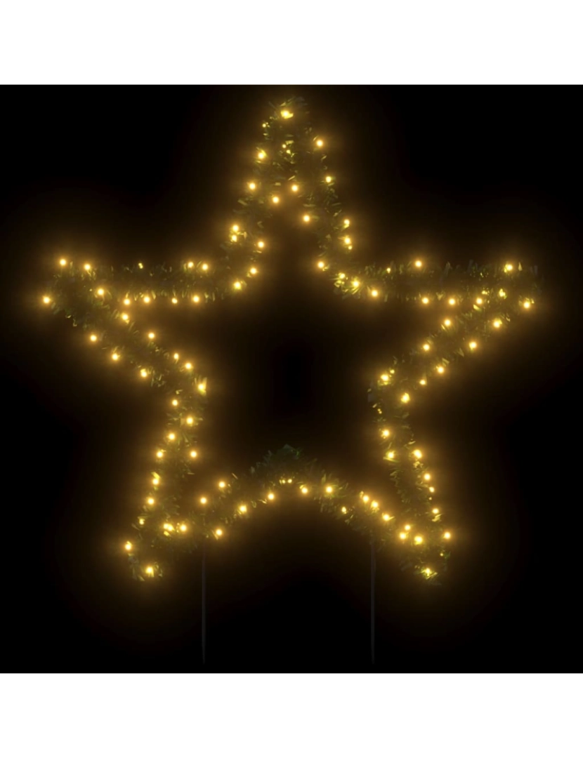 imagem de vidaXL Decoração estrela de Natal c/ luz e estacas 115 luzes LED 85 cm4