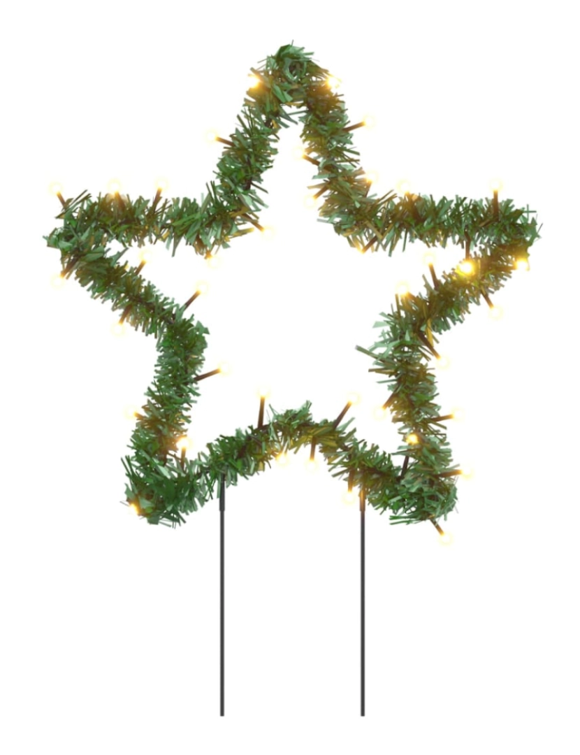 imagem de vidaXL Decoração estrela de Natal c/ luz e estacas 3 pcs 50 LEDs 29 cm5