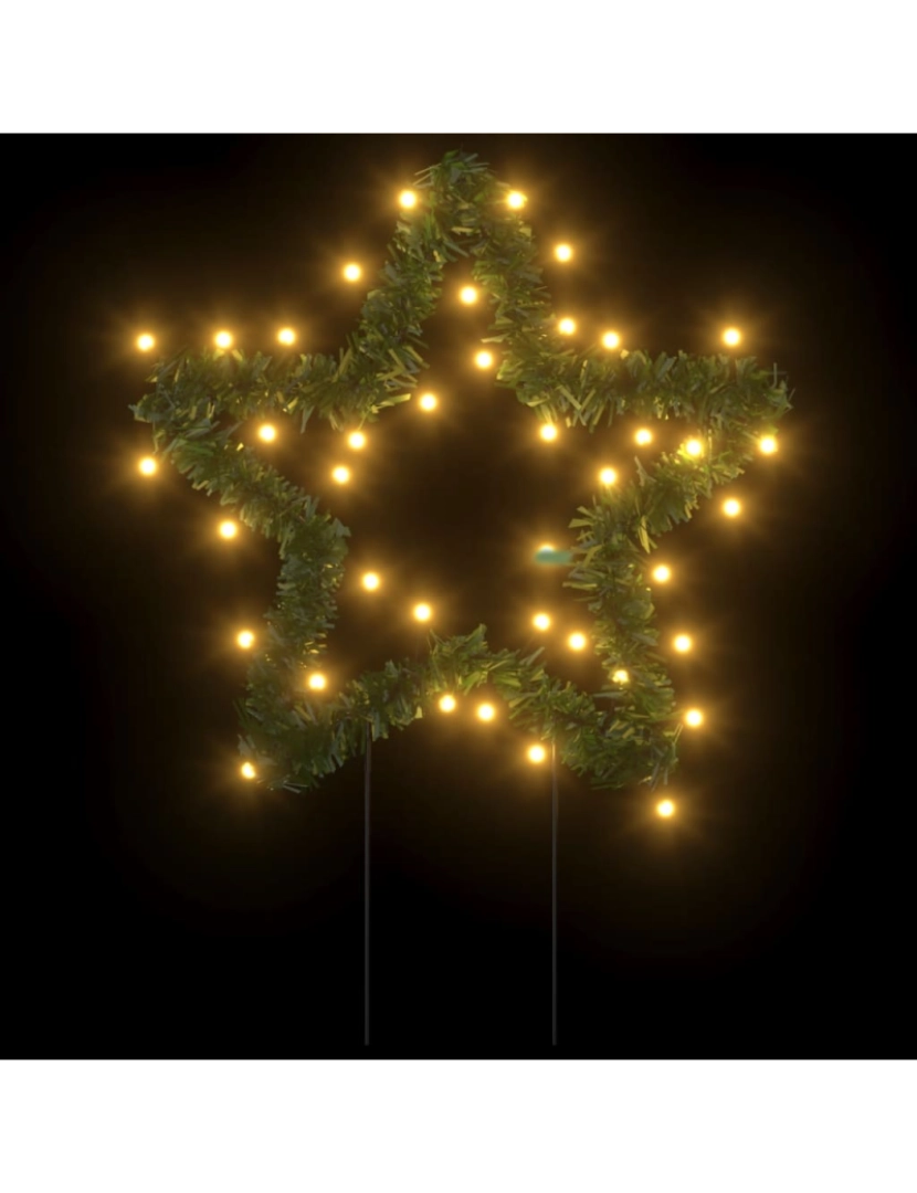 imagem de vidaXL Decoração estrela de Natal c/ luz e estacas 3 pcs 50 LEDs 29 cm6