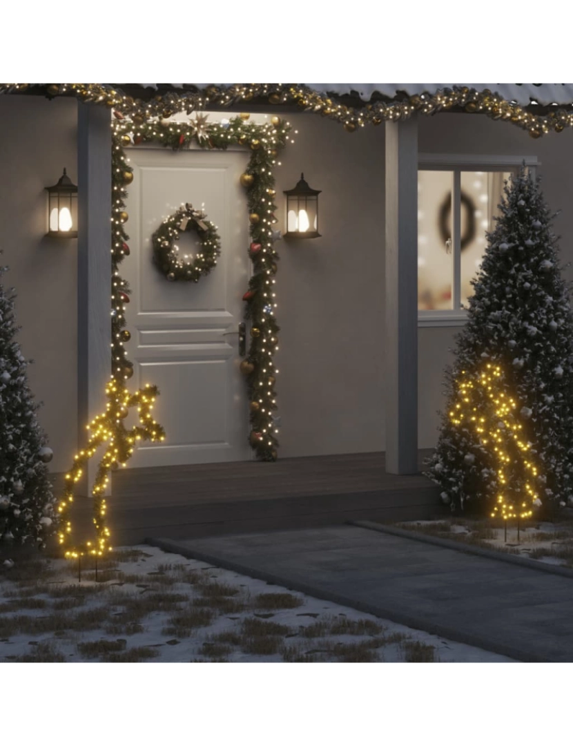 imagem de vidaXL Decoração de Natal meteoro c/ luz e estacas 115 luzes LED 85 cm1