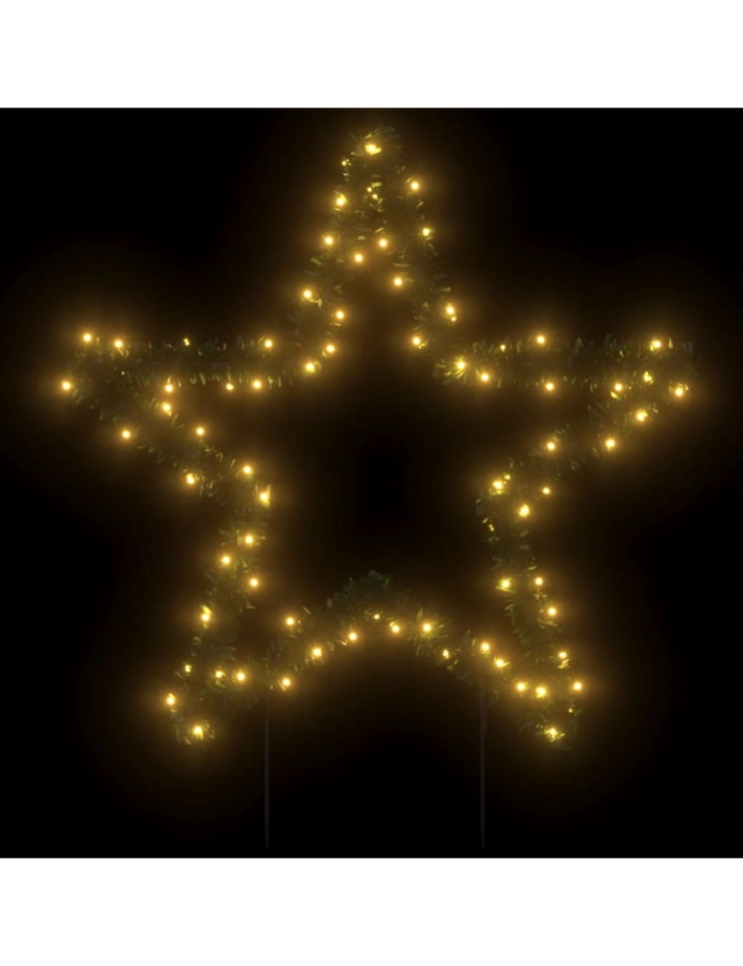 imagem de vidaXL Decoração estrela de Natal c/ luz e estacas 80 luzes LED 60 cm4