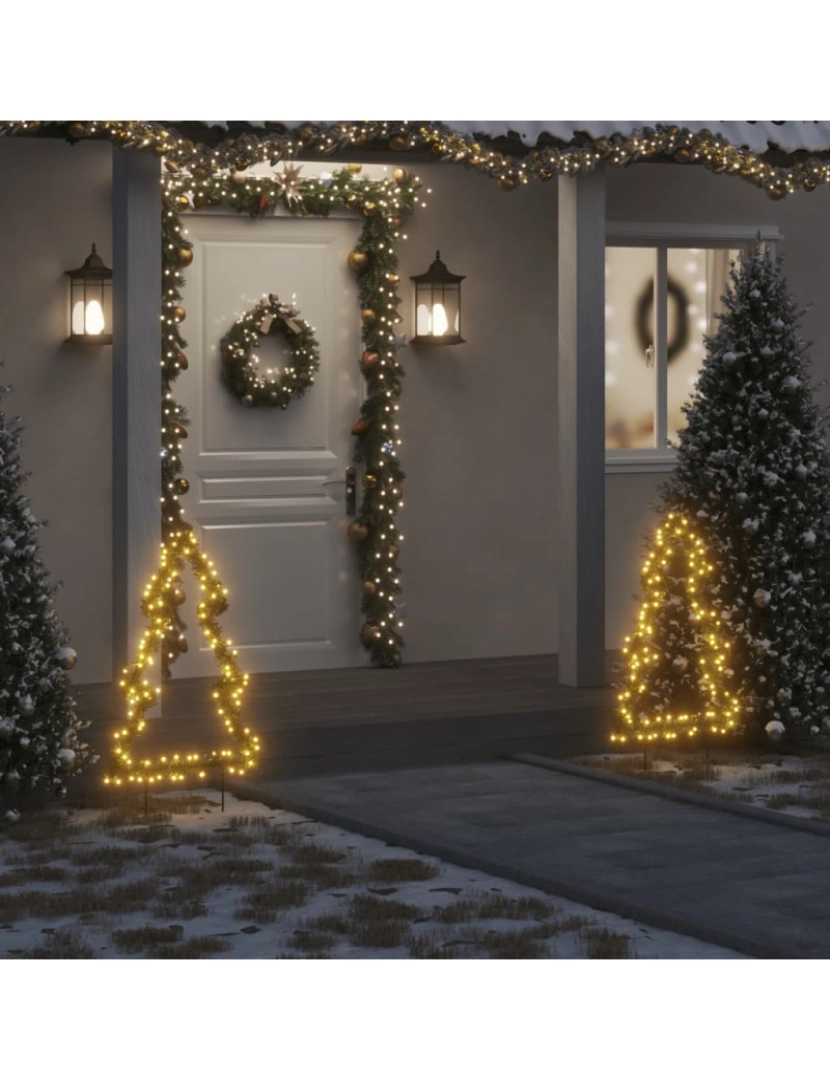 imagem de vidaXL Decoração árvore de Natal c/ luz e estacas 115 luzes LED 90 cm1