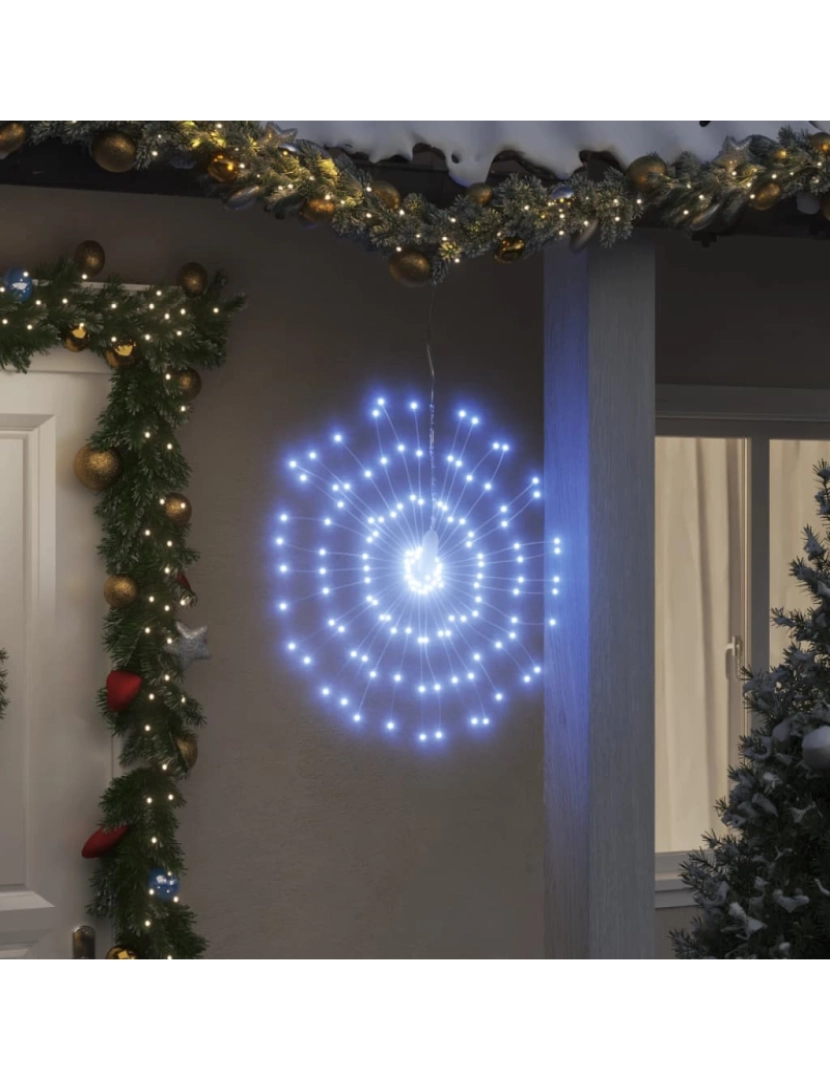 imagem de vidaXL Iluminações estrelares Natal 140 LEDs 4 pcs 17 cm branco frio1