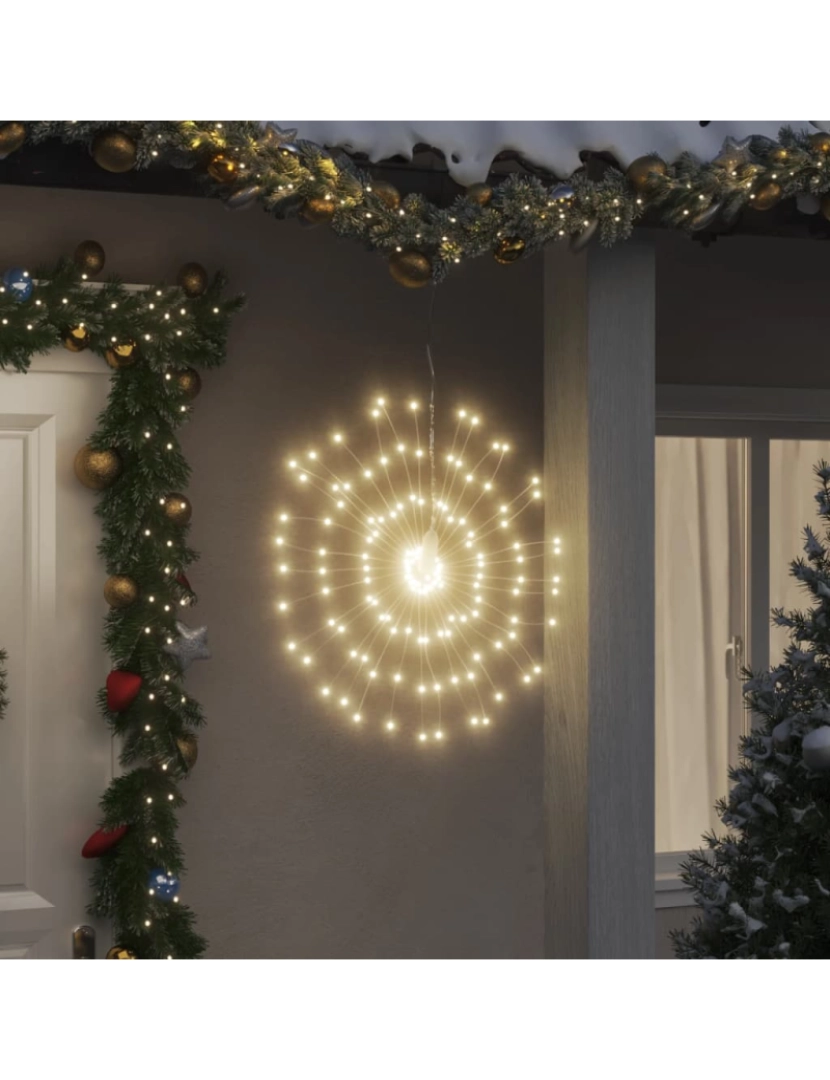 imagem de vidaXL Iluminações estrelares Natal 140 LEDs 4 pcs 17 cm branco quente1