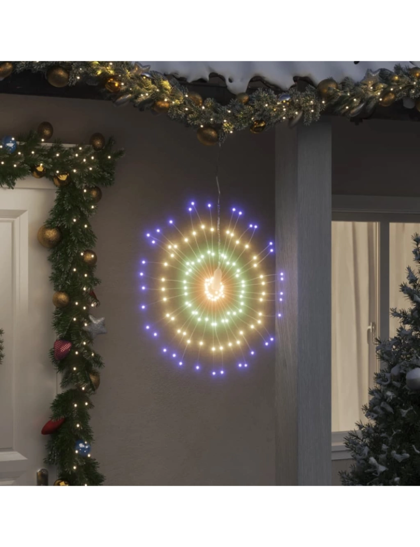 imagem de vidaXL Iluminação estrelar p/ Natal 140 luzes LED 17 cm multicor1