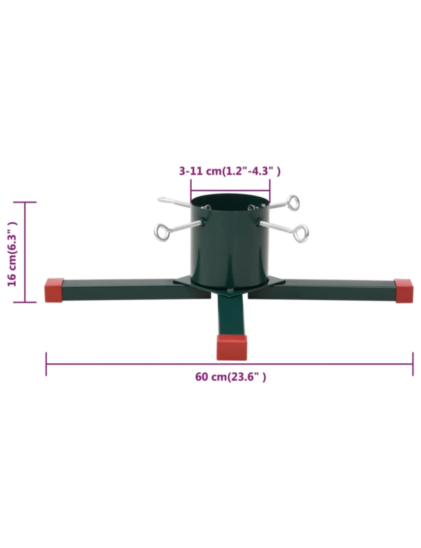imagem de vidaXL Suporte para árvore de Natal 60x60x16 cm7