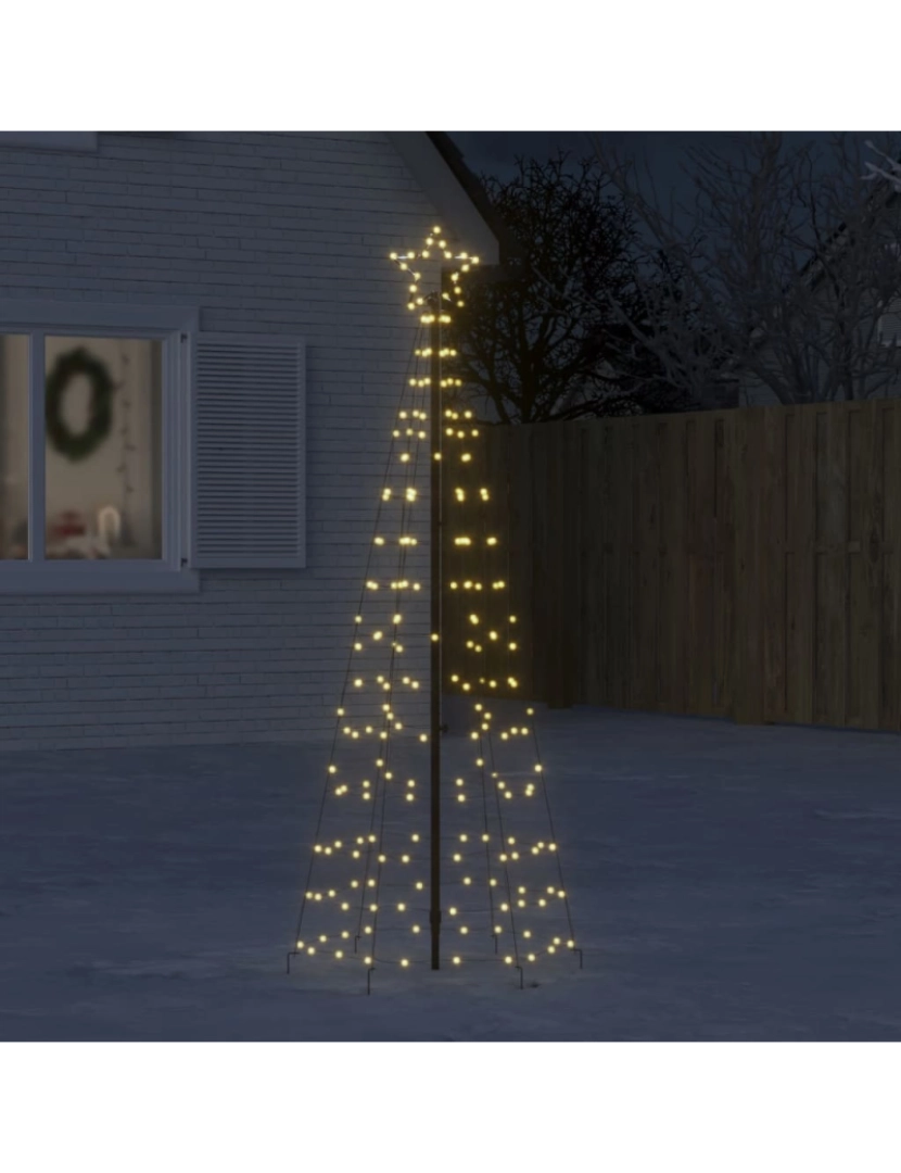 imagem de vidaXL Árvore de Natal luminosa c/ estacas 220 LED 180cm branco quente1