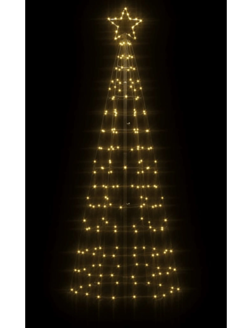 imagem de vidaXL Árvore de Natal luminosa c/ estacas 220 LED 180cm branco quente4