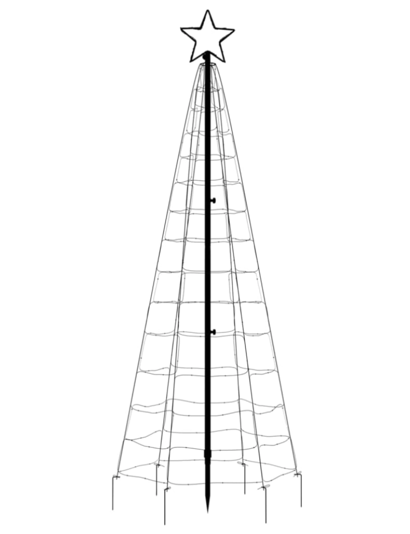 imagem de vidaXL Árvore de Natal luminosa c/ estacas 220 LED 180cm branco quente6