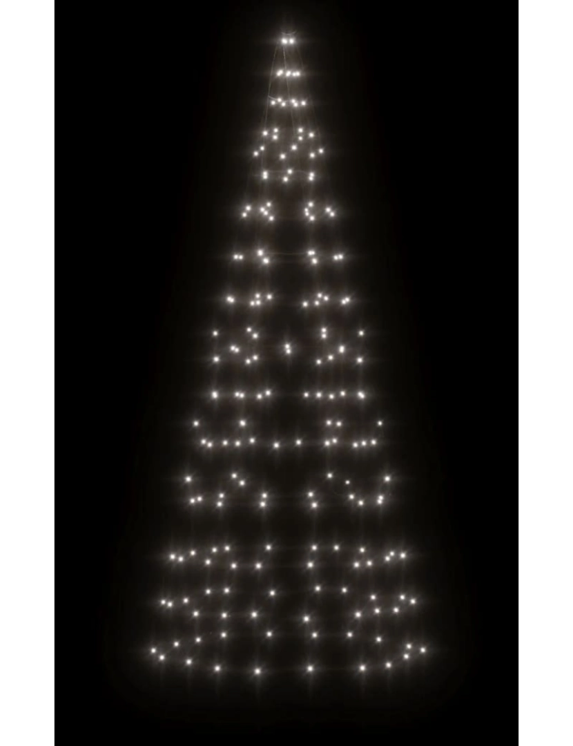 imagem de vidaXL Árvore Natal c/ luz mastro bandeira 200 LEDs 180 cm branco frio4