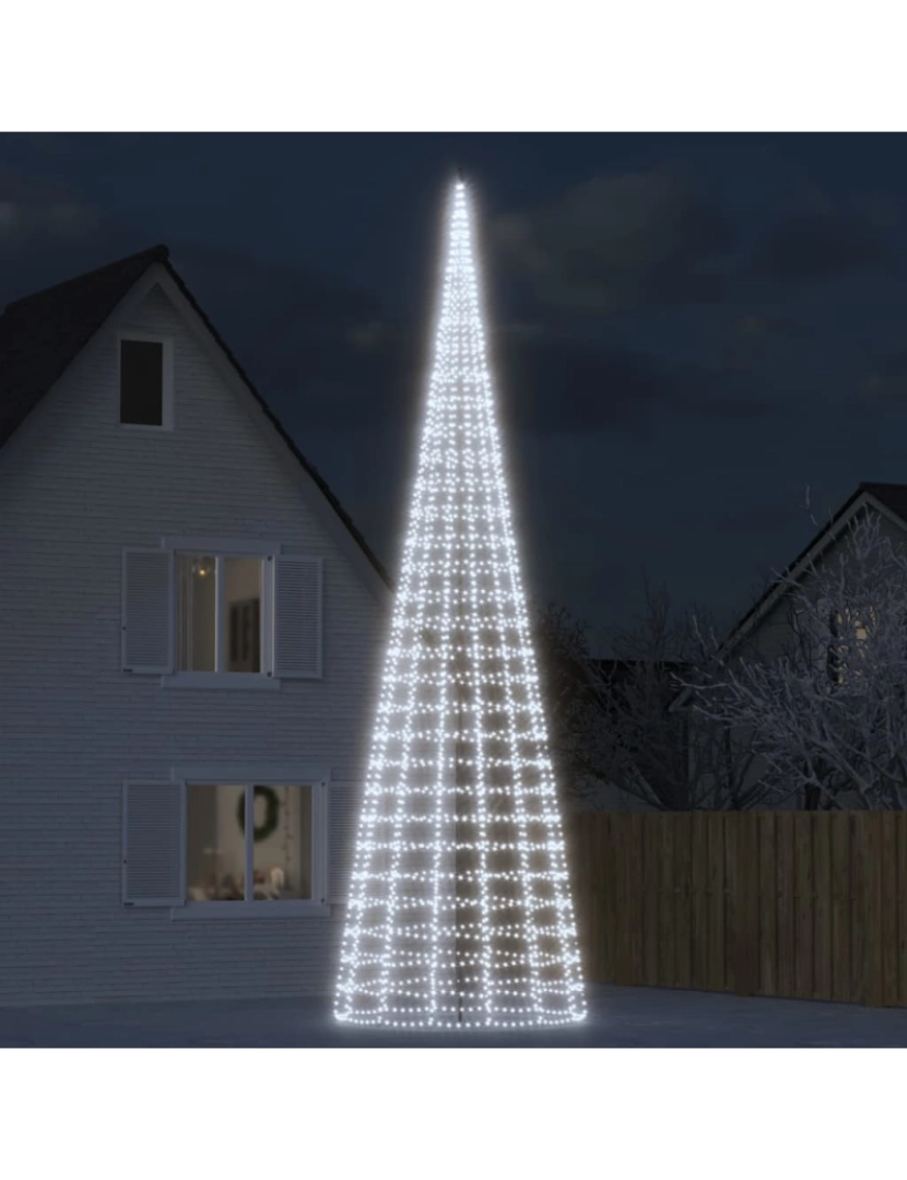 Vidaxl - vidaXL Iluminação árvore Natal em mastro 3000 LEDs 800 cm branco frio