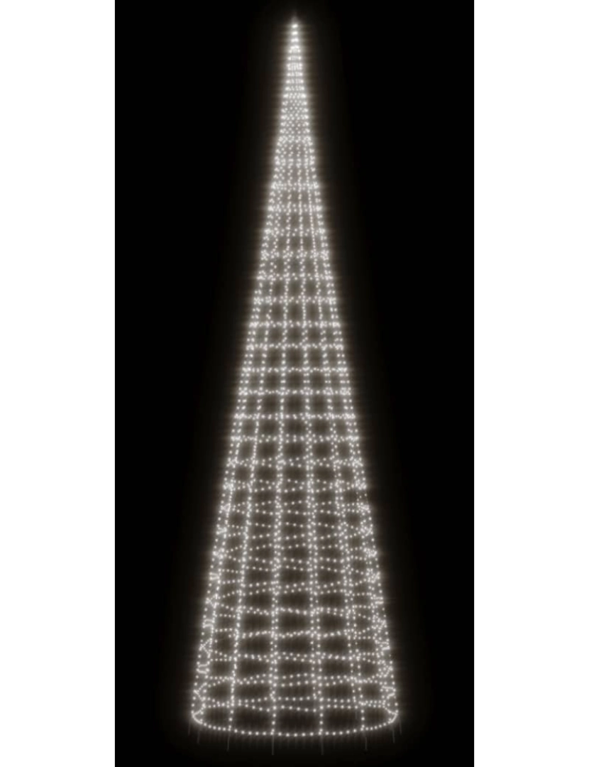 imagem de vidaXL Iluminação árvore Natal em mastro 3000 LEDs 800 cm branco frio4