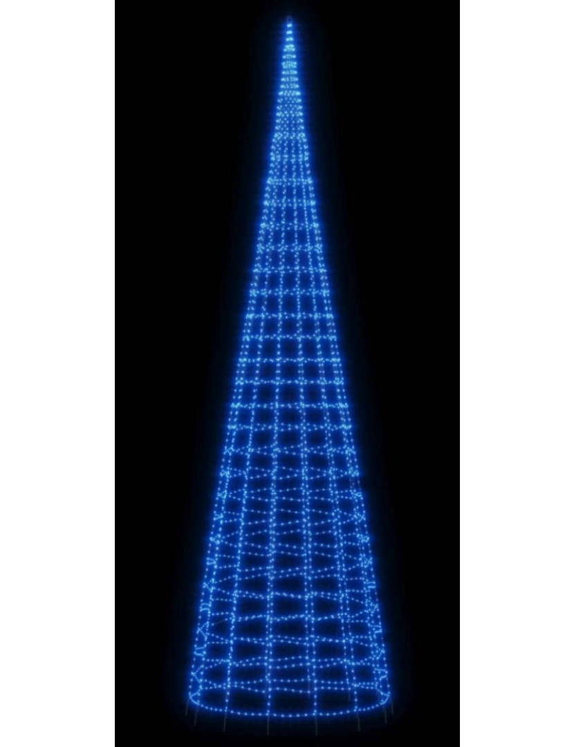 imagem de vidaXL Iluminação árvore de Natal em mastro 3000 luzes LED 800 cm azul4