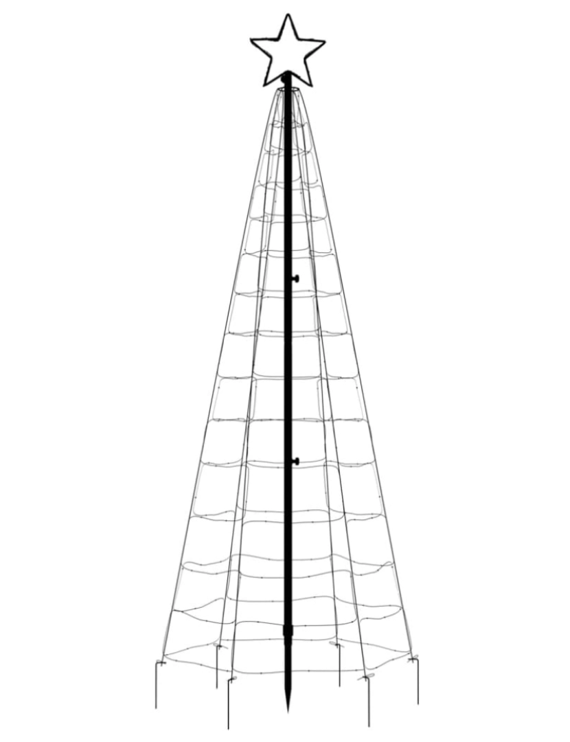 imagem de vidaXL Iluminação árvore de Natal c/ estacas 220 LED 180cm branco frio6