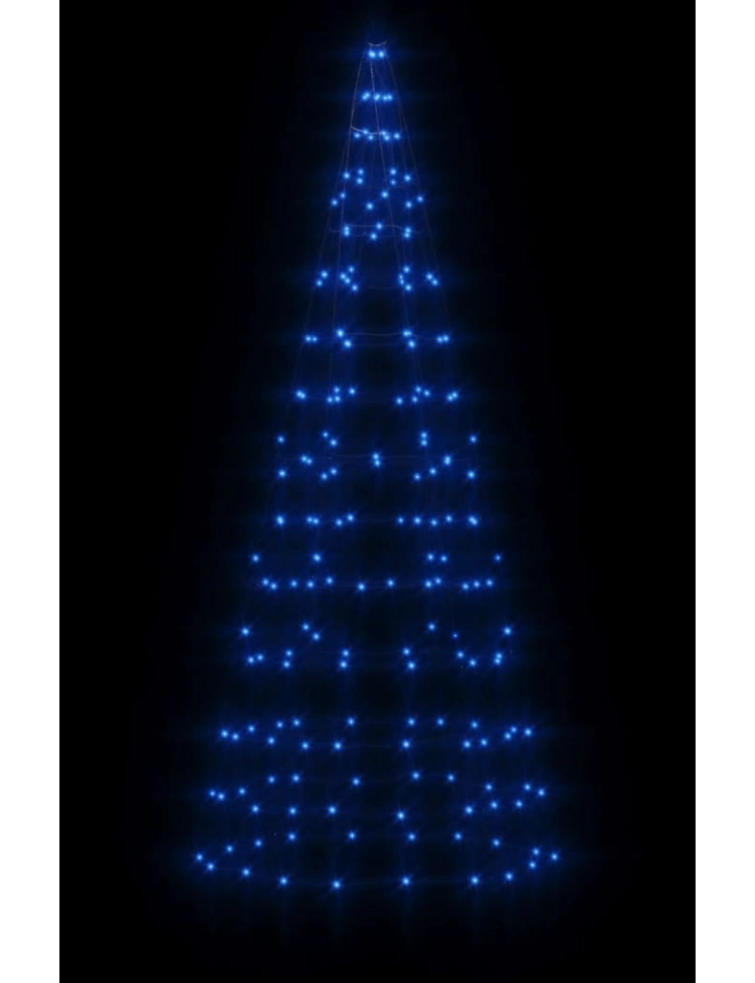 imagem de vidaXL Iluminação árvore Natal em mastro 200 luzes LED 180 cm azul4