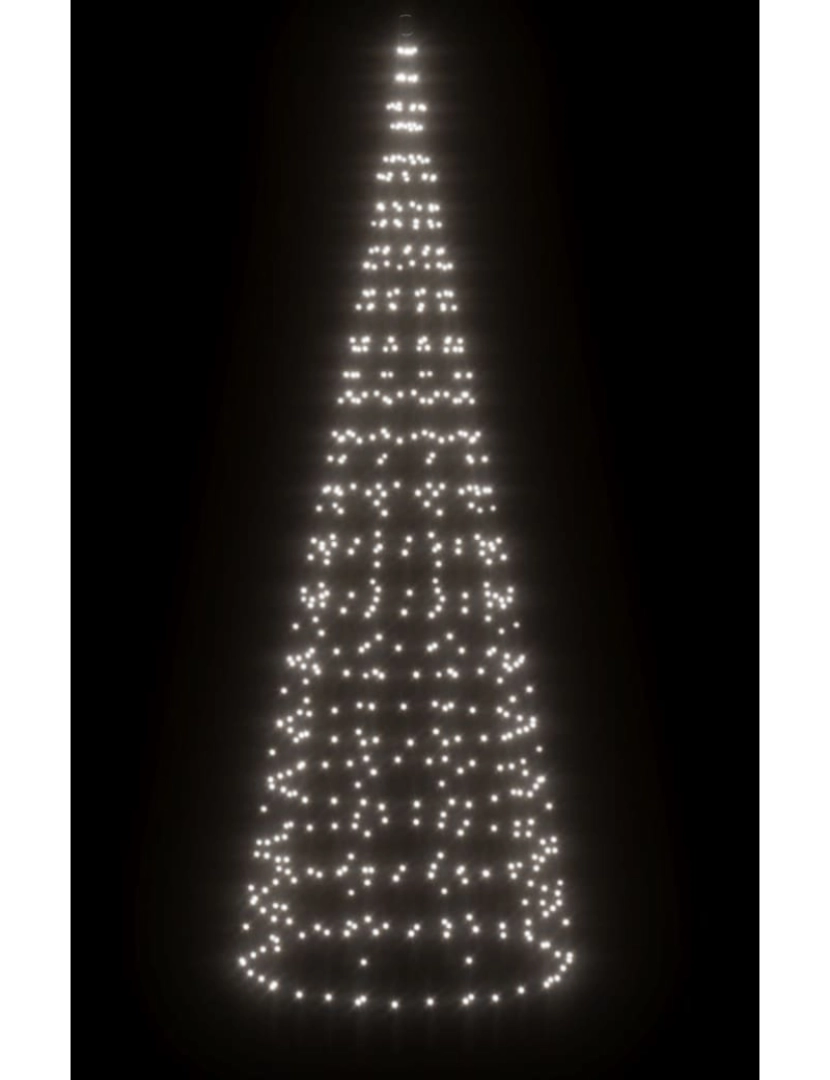 imagem de vidaXL Iluminação árvore Natal em mastro 550 LEDs 300 cm branco quente4