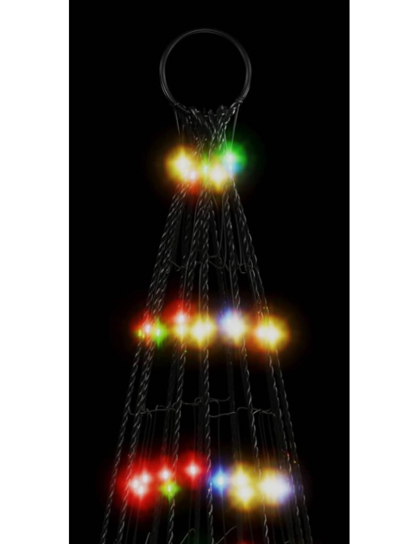 imagem de vidaXL Árvore de Natal c/ luz mastro bandeira 1534 LEDs 500cm colorido7