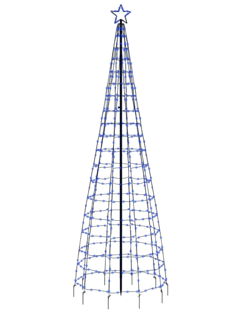 imagem de vidaXL Árvore de Natal luminosa com estacas 570 luzes LED 300 cm azul5