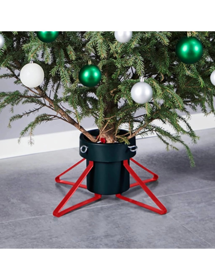 Vidaxl - vidaXL Suporte para árvore de Natal 46x46x19 cm verde e vermelho