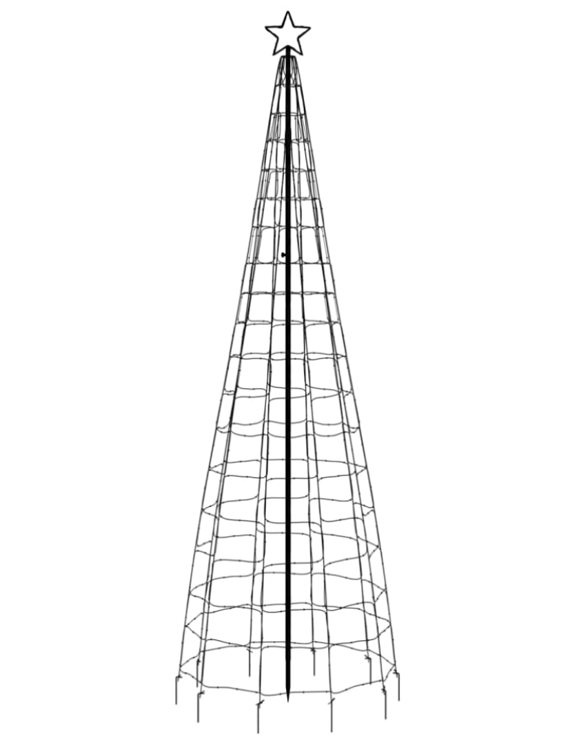 imagem de vidaXL Árvore de Natal luminosa c/ estacas 570 LED 300cm branco quente6