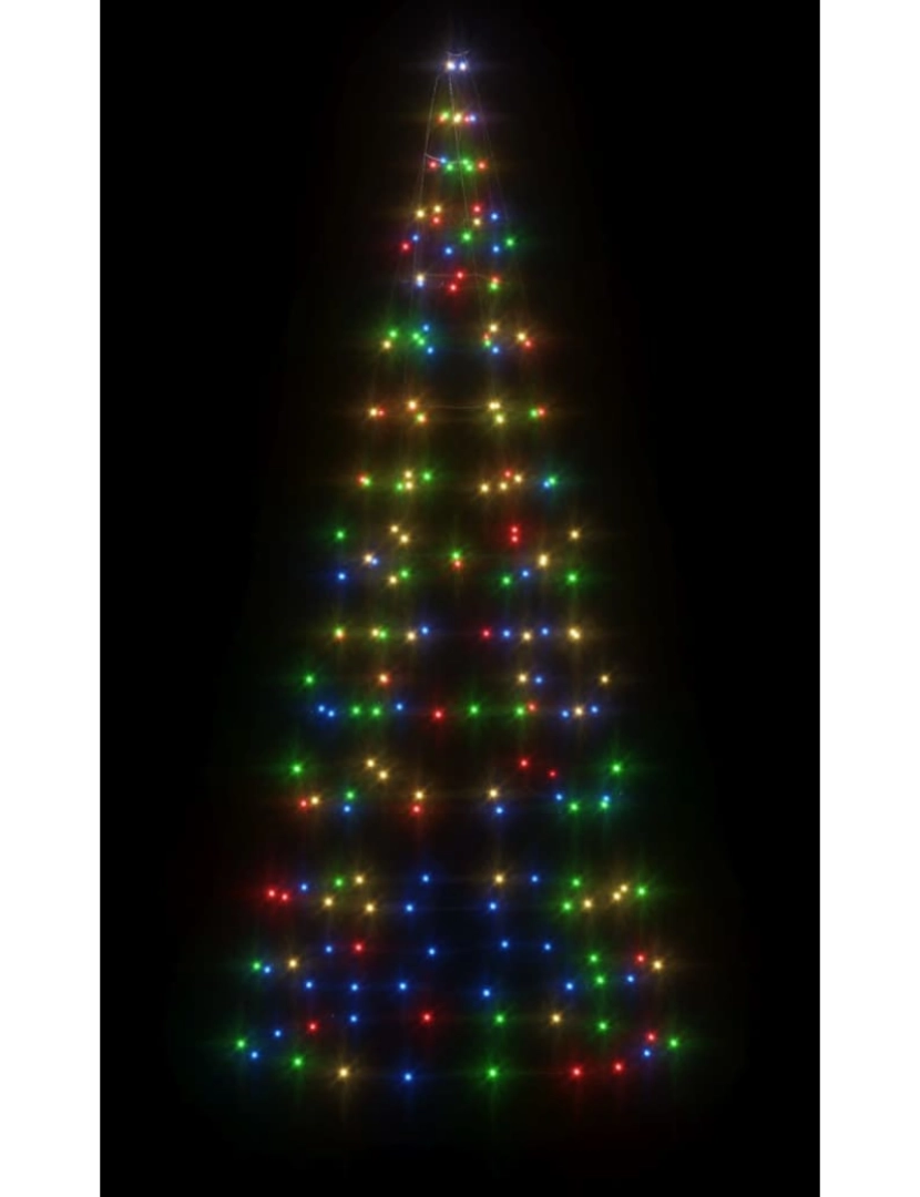 imagem de vidaXL Iluminação árvore Natal em mastro 200 luzes LED 180 cm colorido4