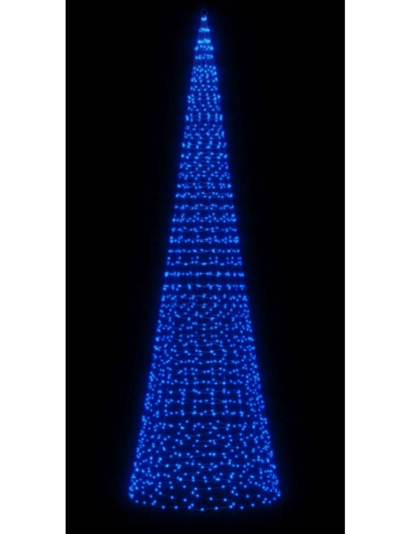 imagem de vidaXL Árvore de Natal c/ luz mastro de bandeira 1534 LEDs 500 cm azul4